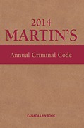 Cover of Martin's Annual Criminal Code 2014