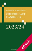 Cover of Hershman and McFarlane: Children Act Handbook 2023-24 (eBook)