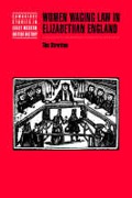 Cover of Women Waging Law in Elizabethan England