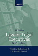 Cover of Law for Legal Executives: Part 1, Year 1: