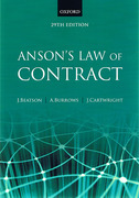 Cover of Anson's Law of Contract