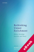 Cover of Rethinking Unjust Enrichment: History, Sociology, Doctrine, and Theory (eBook)