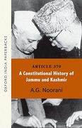 Cover of Article 370: A Constitutional History of Jammu and Kashmir OIP