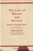 Cover of The Law of Master and Servant 5th ed