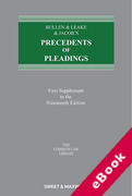 Cover of Bullen &#38; Leake &#38; Jacob's Precedents of Pleadings 19th ed: 1st Supplement (eBook)